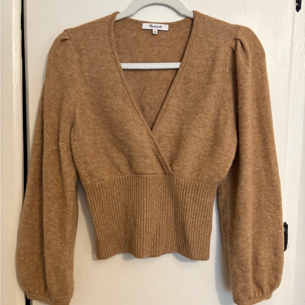 Madewell Camel V-Neck Sweater